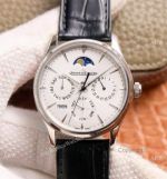 NEW! Swiss Copy Jaeger-LeCoultre Master Ultra Thin Perpetual Watch SS Silver Dial